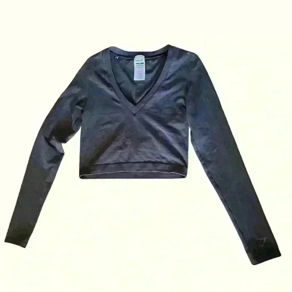 Gymshark Long Sleeve Black Crop Top